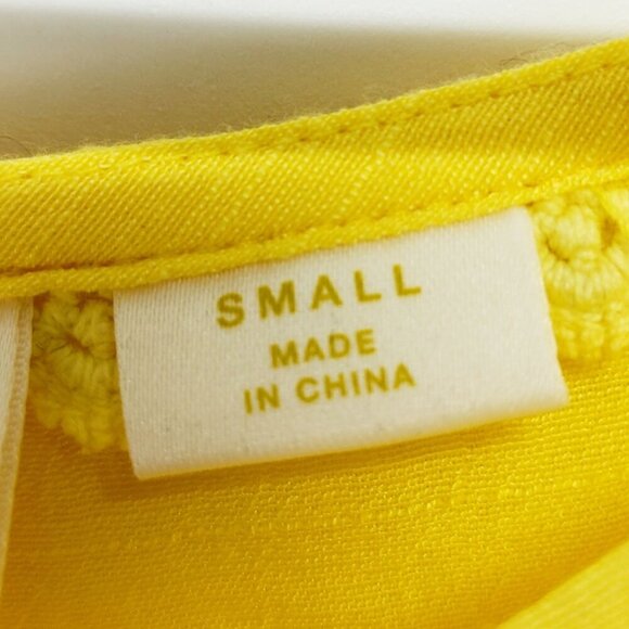 Maeve By Anthropologie Womens Yellow V-Neck Blouse With Bow Sleeves Size Small - Picture 4 of 12